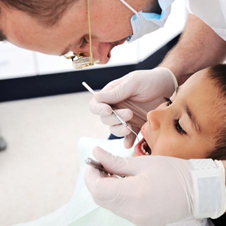 Patient undergoing dental checkup in Wylie